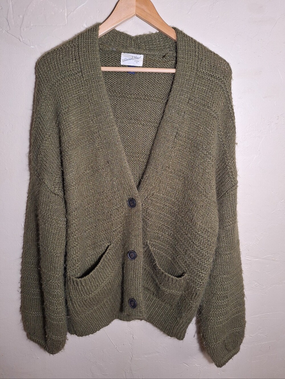 Universal Thread Olive Green Button Front Ribbed Cardigan Sweater Size Small